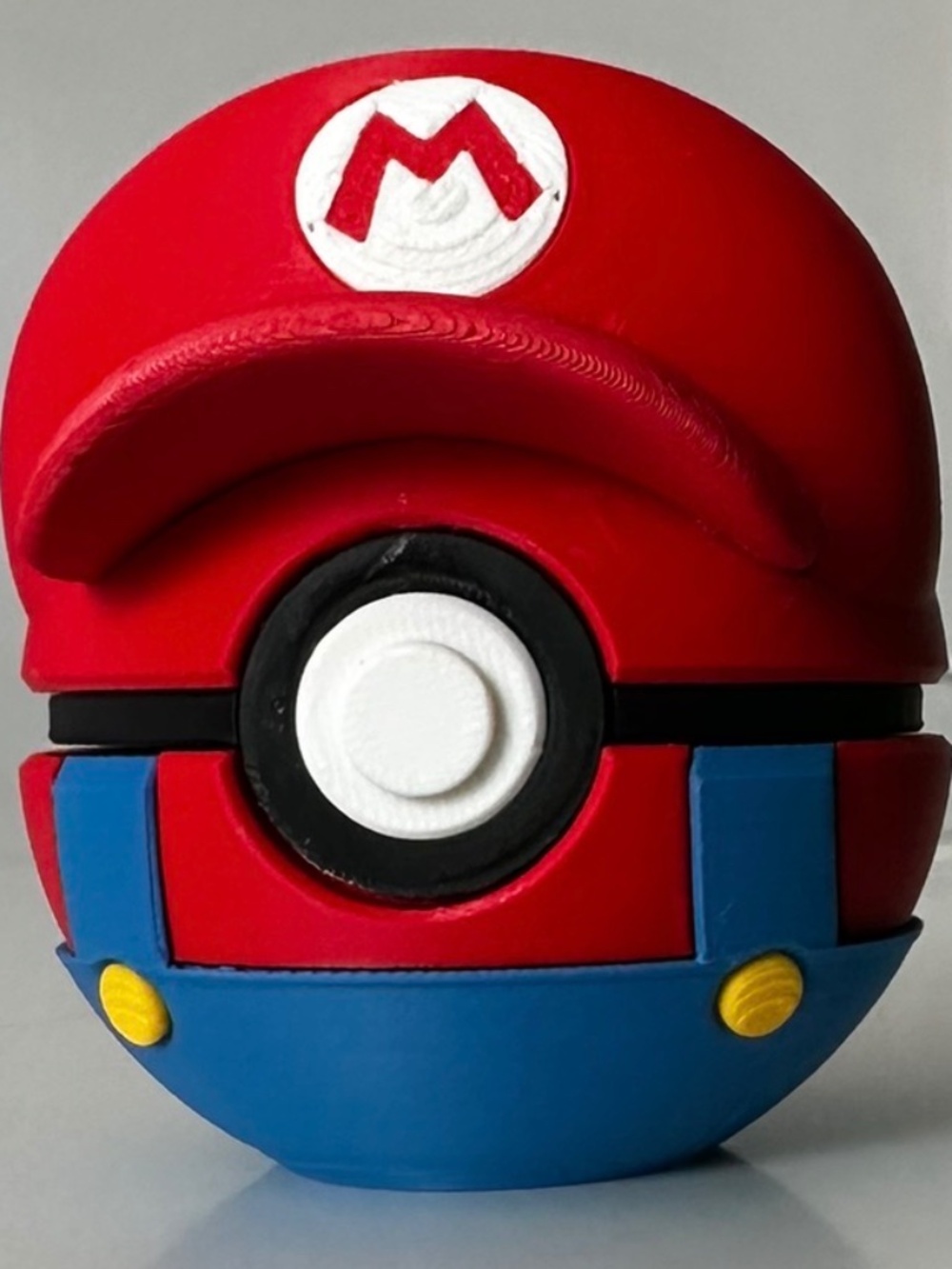 Red Cap Overalls Plumber Sphere Display – 3D Printed Video Game Hero Orb